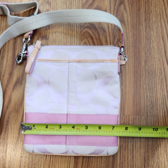 Coach Pink and Cream Crossbody Bag with Leather Trim - Picture 9 of 16